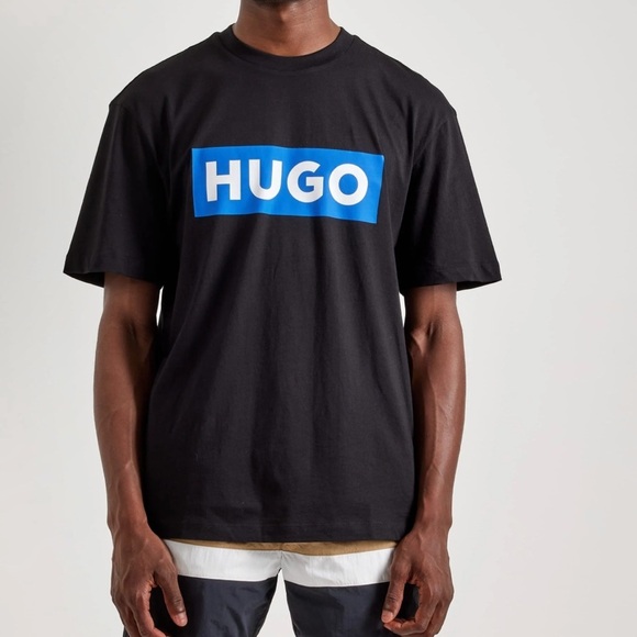 Hugo Boss COTTON JERSEY T-SHIRT WITH MIXED-PRINT LOGO Men's Size M - Picture 1 of 6